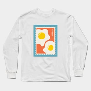 Fried egg art, Japanese poster, Retro 90s stamp, Posters aesthetic, Exhibition poster, Food, Pop art Long Sleeve T-Shirt